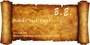 Bakányi Emil névjegykártya